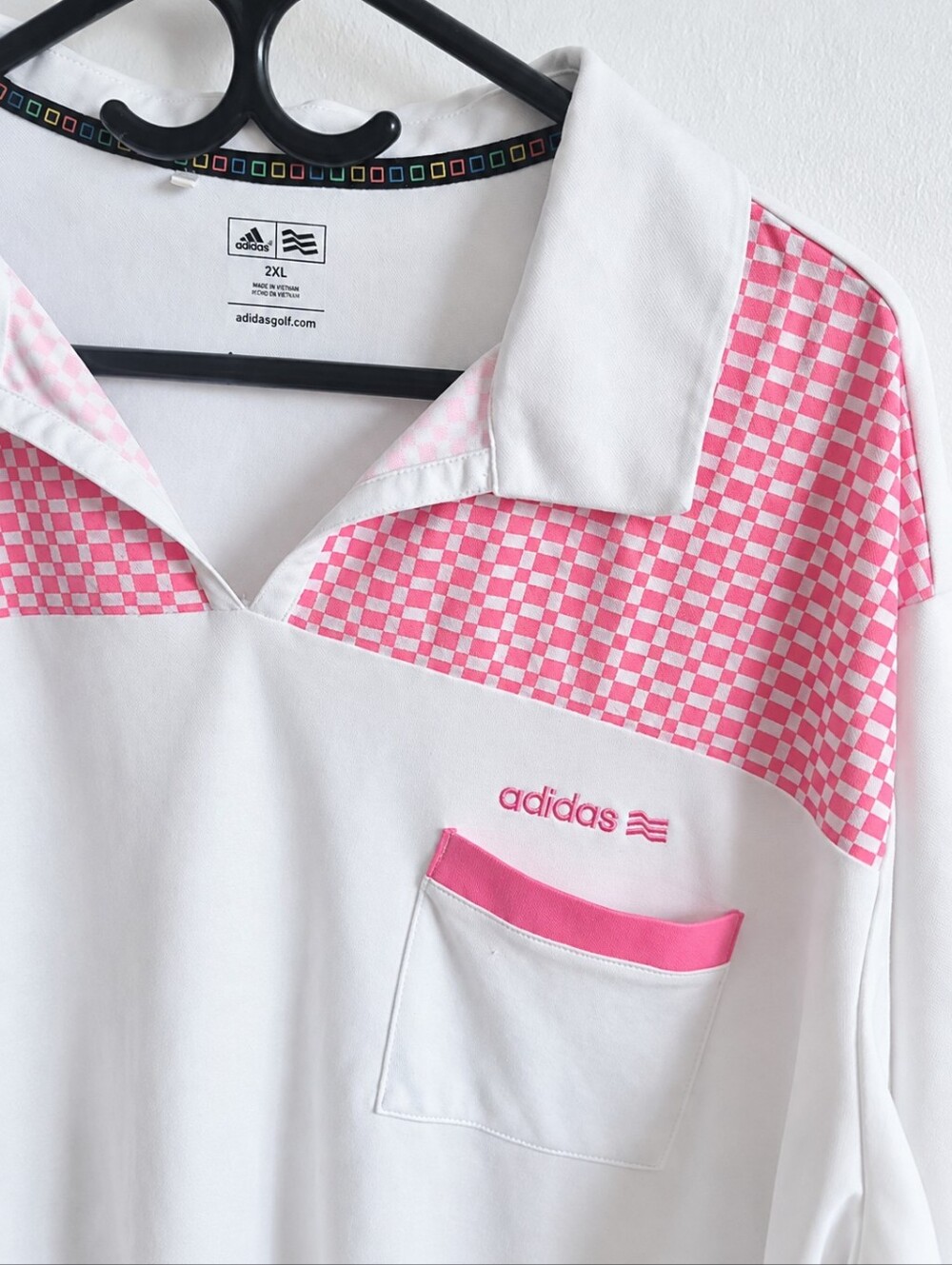 Pink Classic Adidas Golf Polo Shirt– Size 2XL - Picture 3 of 4